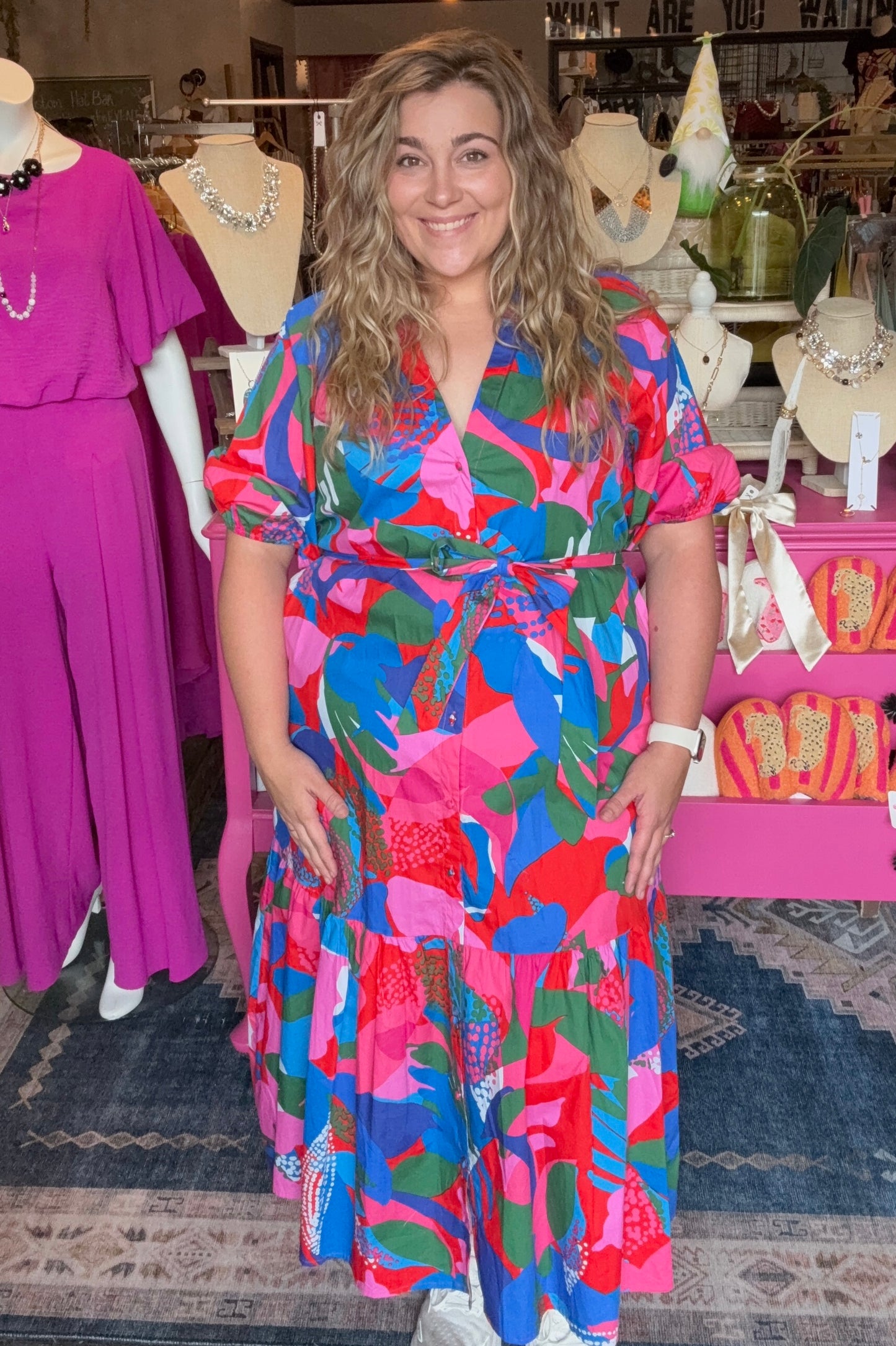Exene Floral Wynette Tiered Midi Dress