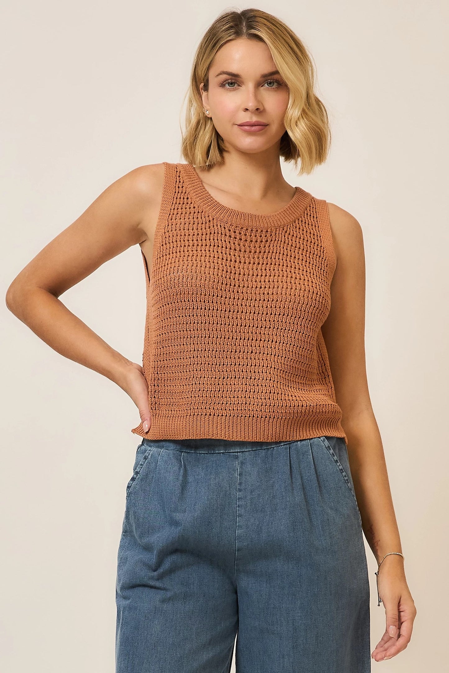 Open Knit Cotton Top