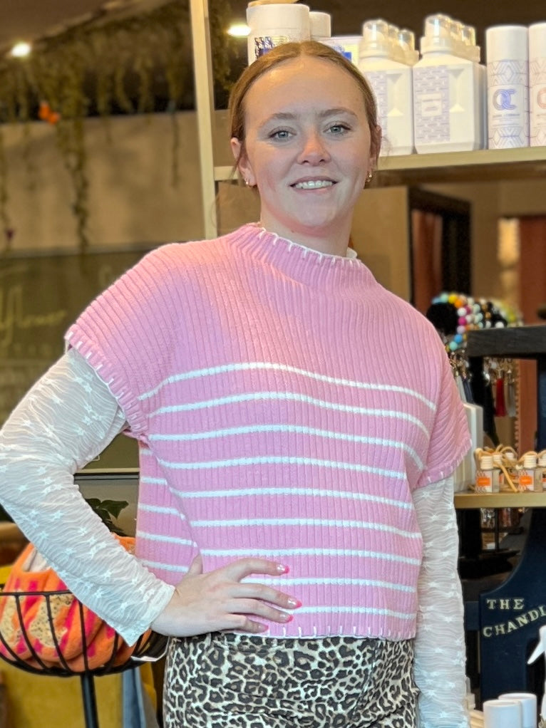 Pink Stripe Sweater