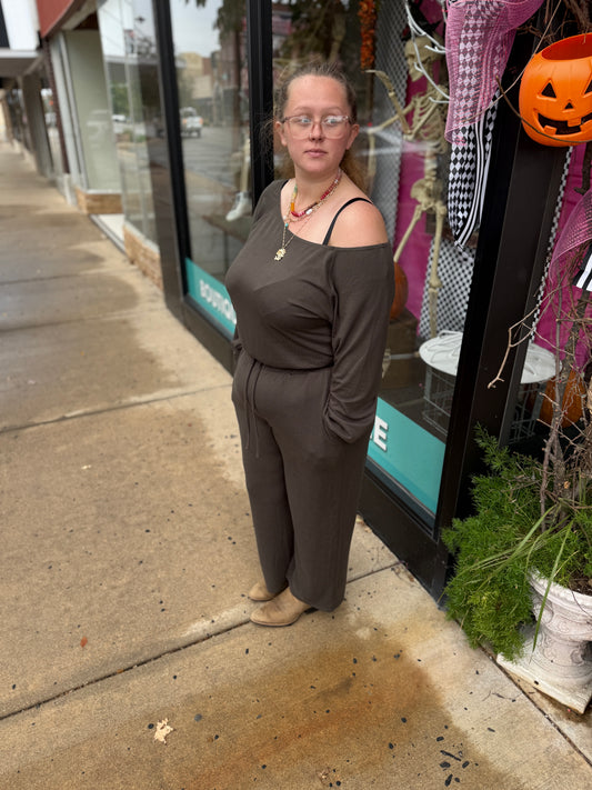 Off The Shoulder Lounge Jumpsuit