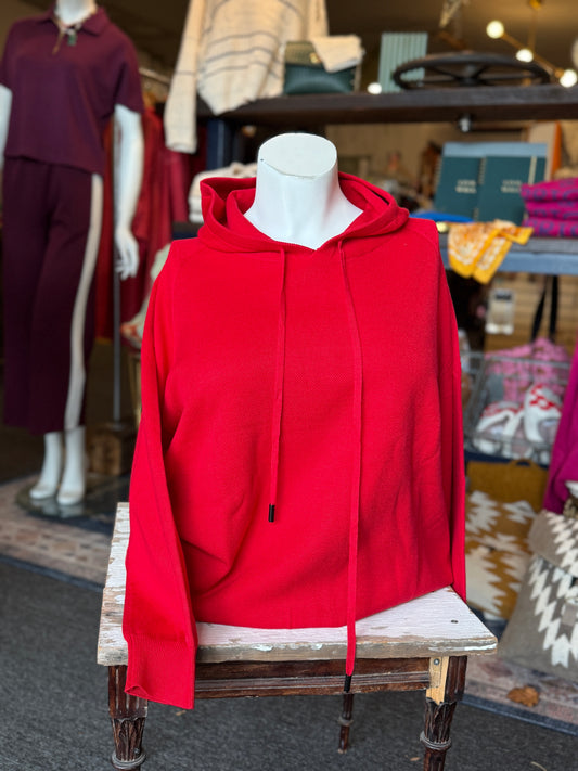 Texture Knit Hooded Sweater