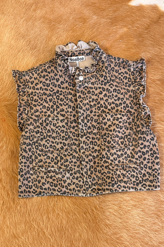 Leopard Ruffle Vest