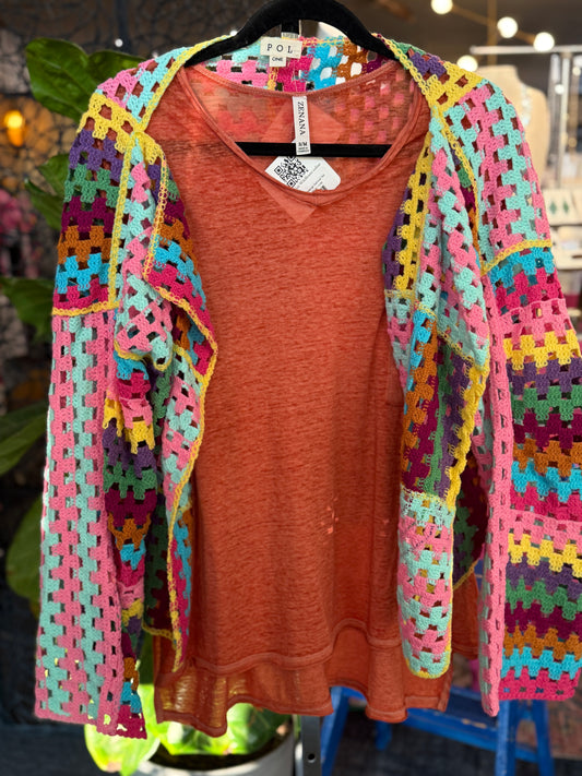 Oversized Melange Burnout Tee