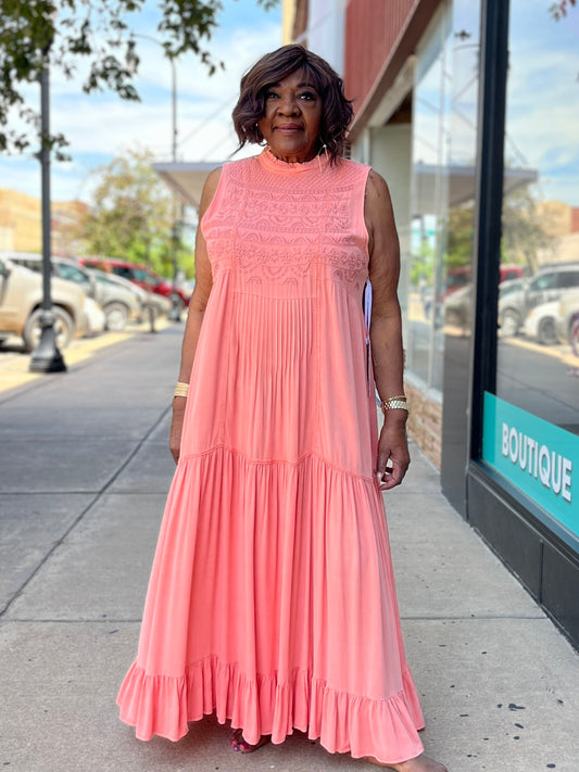 Coral Washed Dress