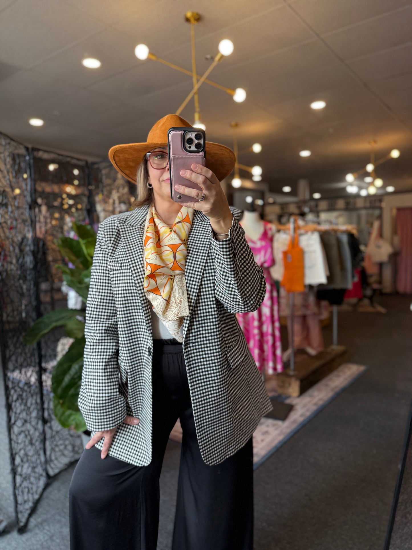 Checked Out Black & White Gingham Blazer