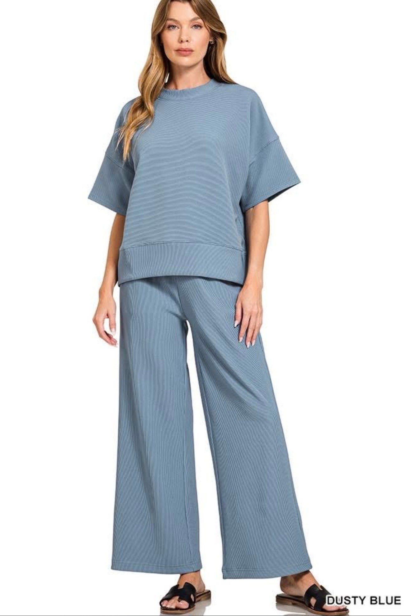 Sea Set Ribbed Round Neck Set