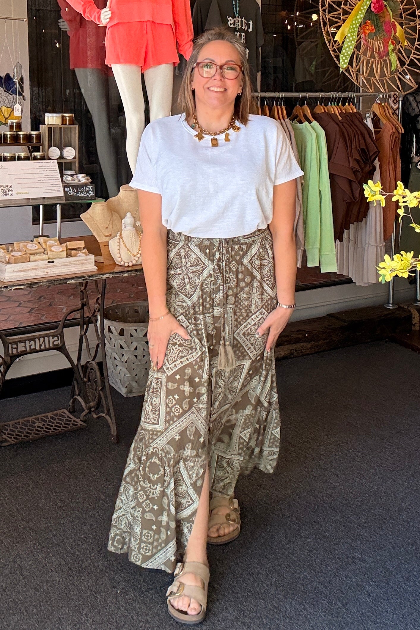Boho Button Down Front Maxi