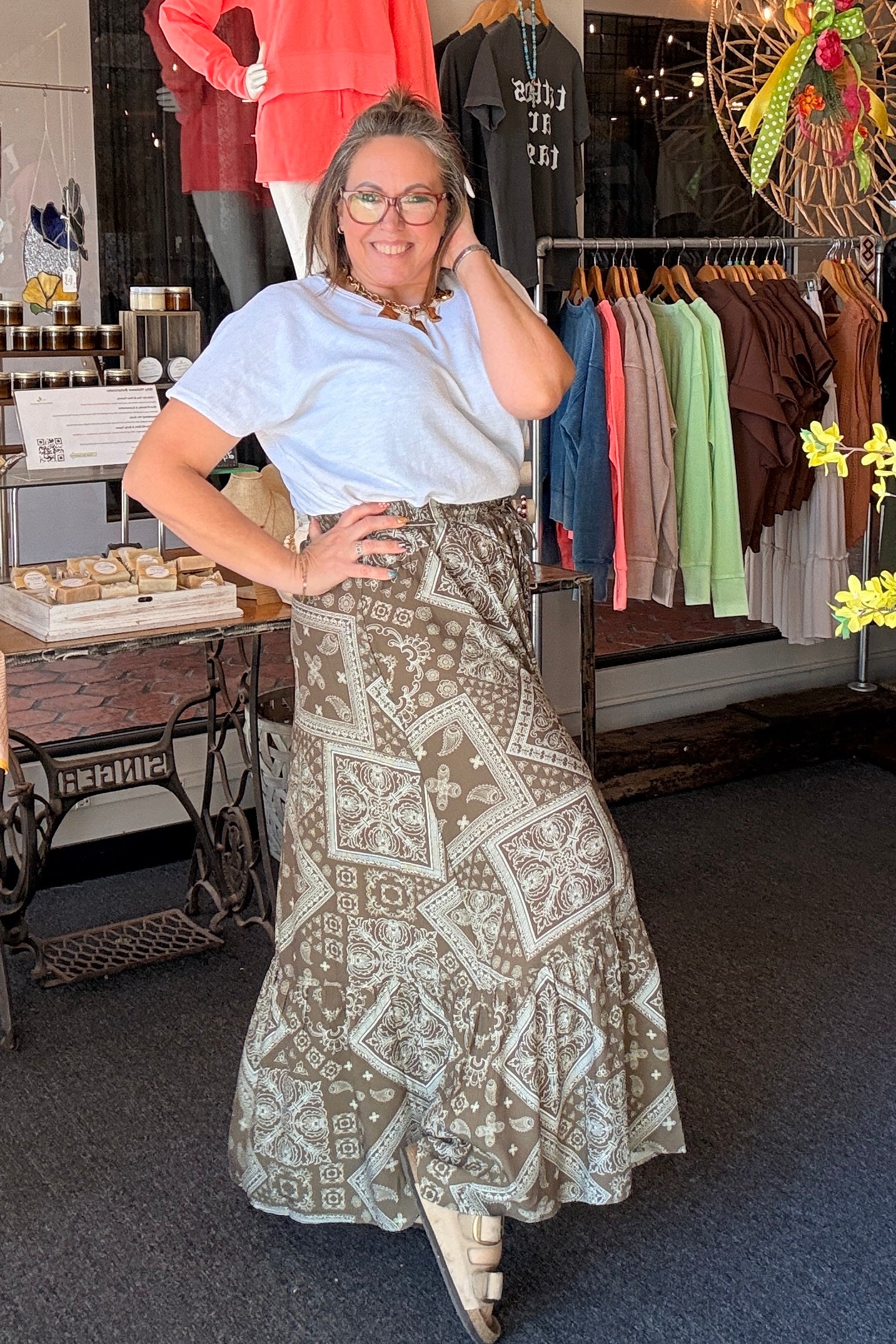 Boho Button Down Front Maxi