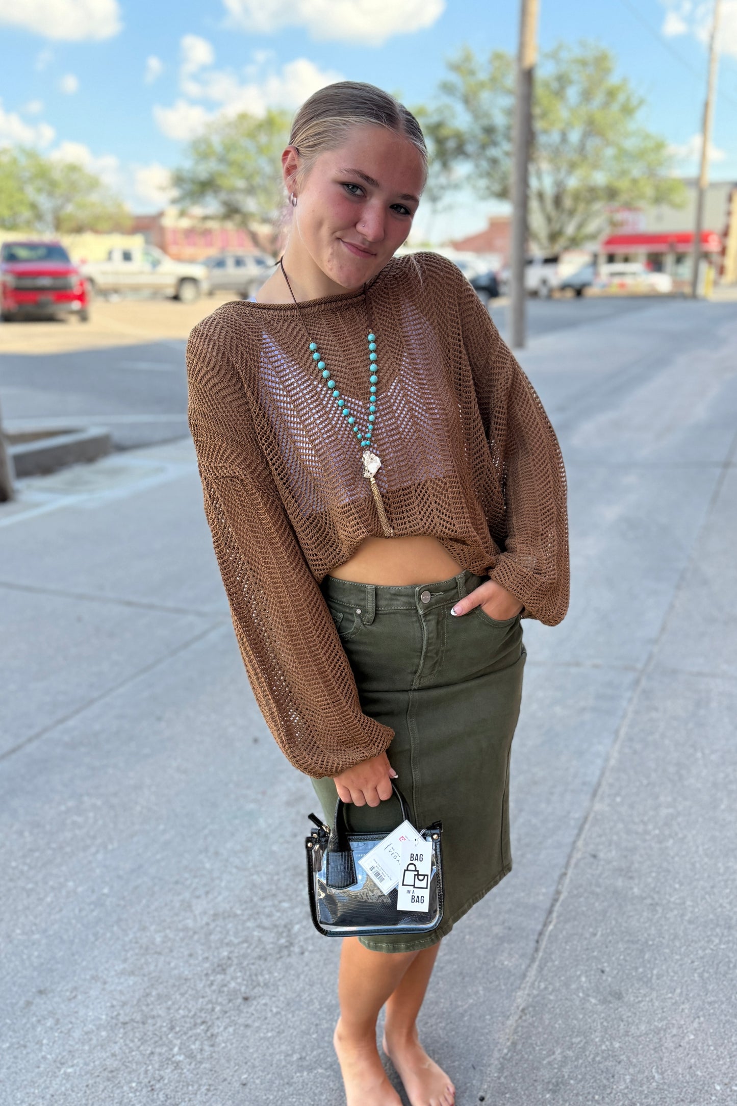 Dolly Olive Denim Skirt