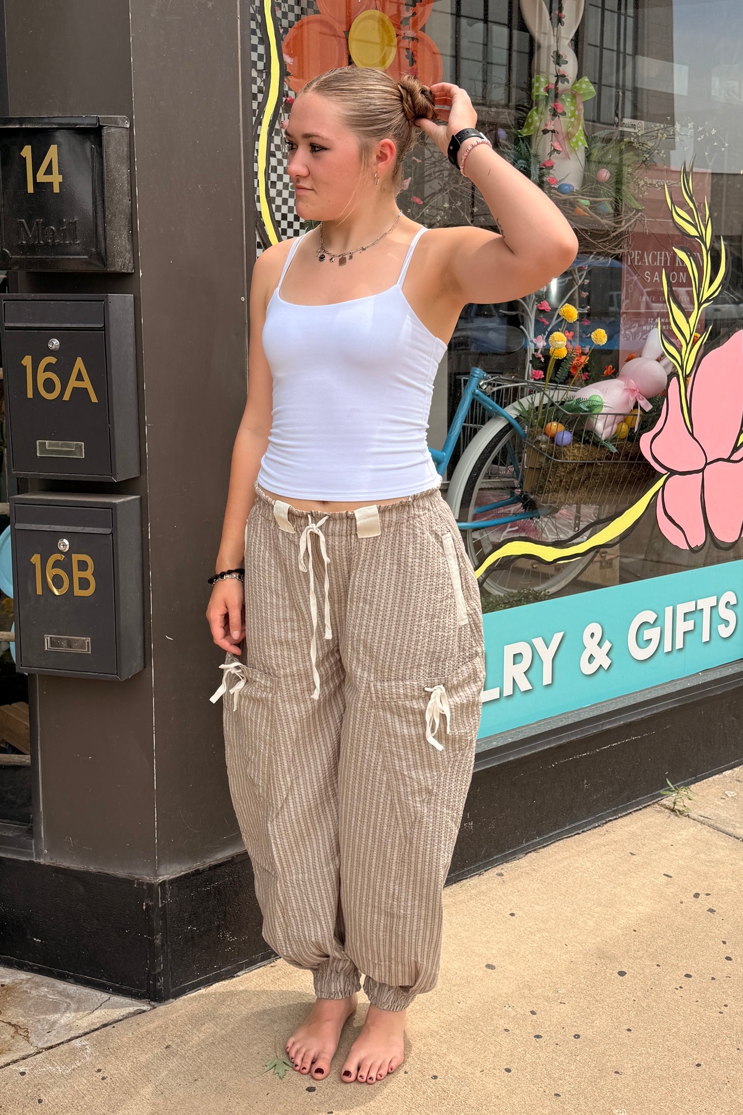 Striped Drawstring Jogger Pant