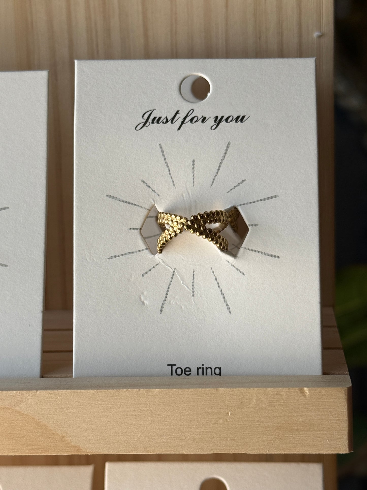 18K Gold PVD Stainless Adjustable Toe Ring