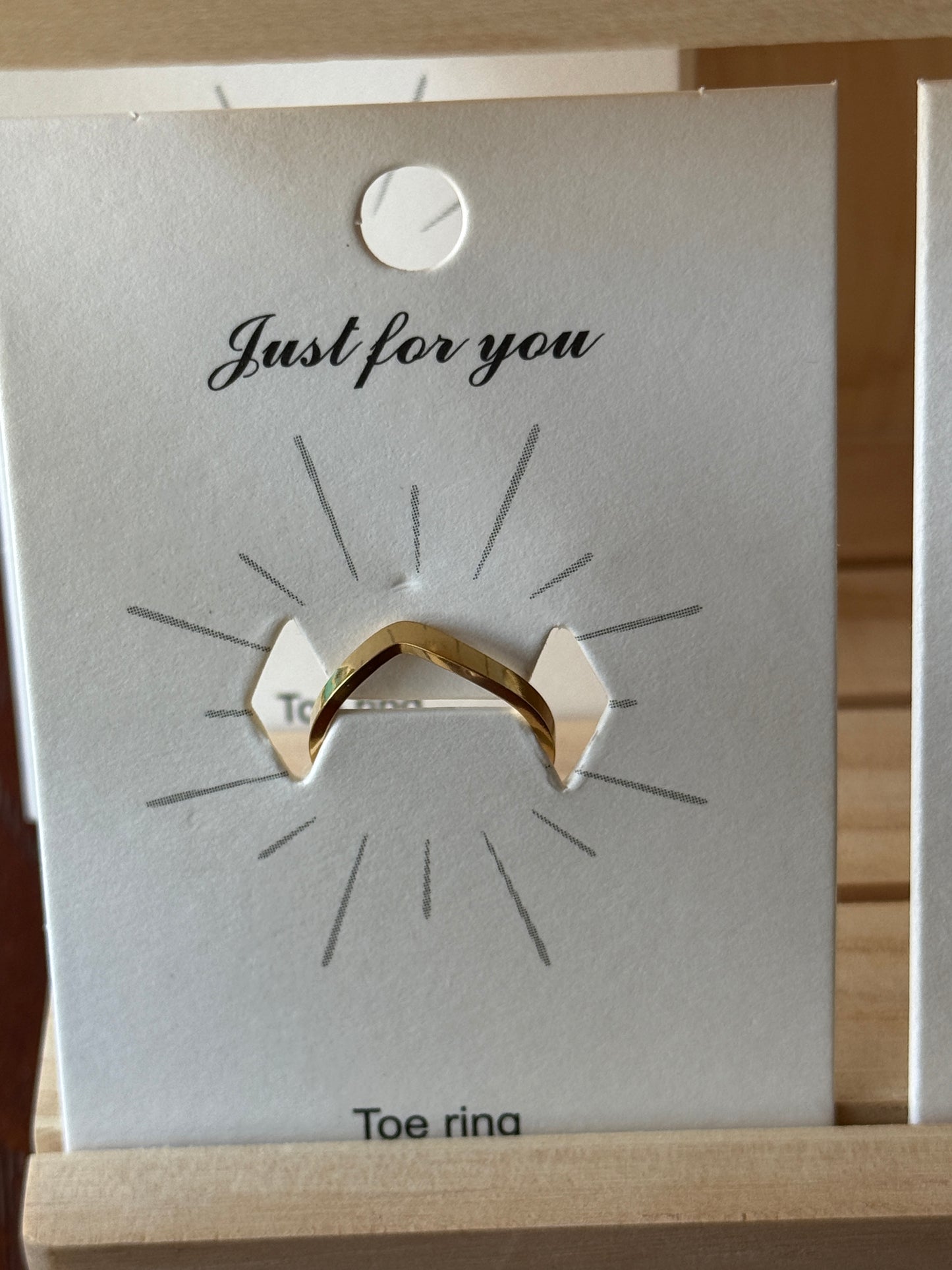 18K Gold PVD Stainless Adjustable Toe Ring