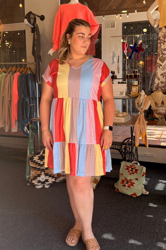 Rainbow Stripe Dress