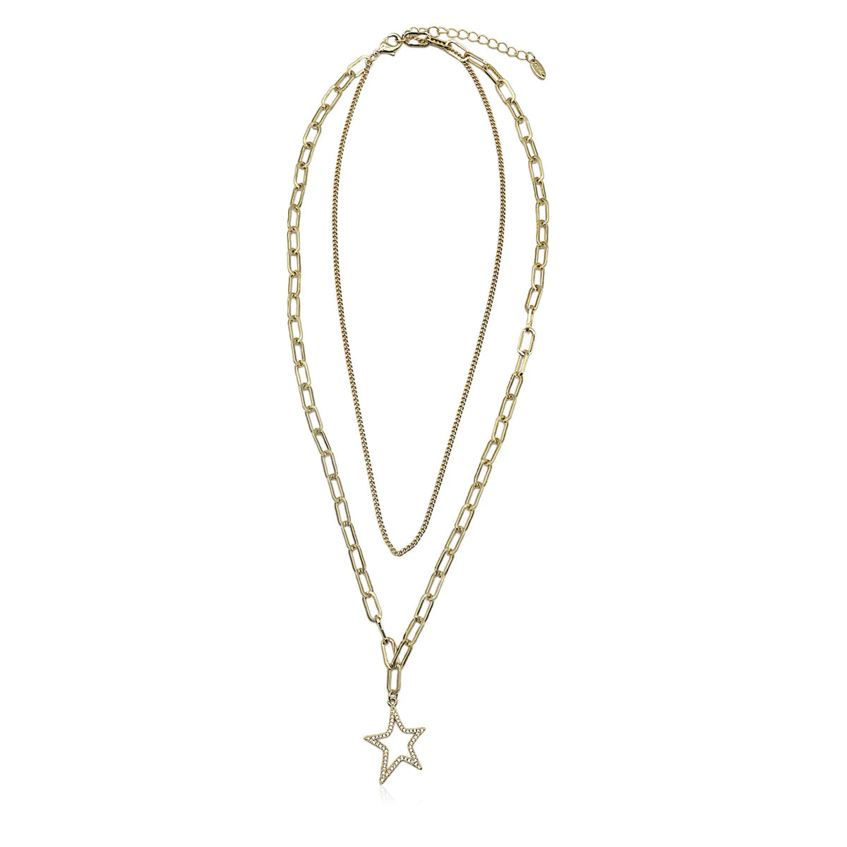 Gold Double Chain w/ Star