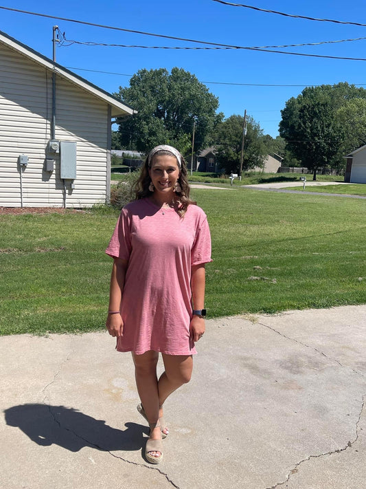 Pink Tee Shirt Dress