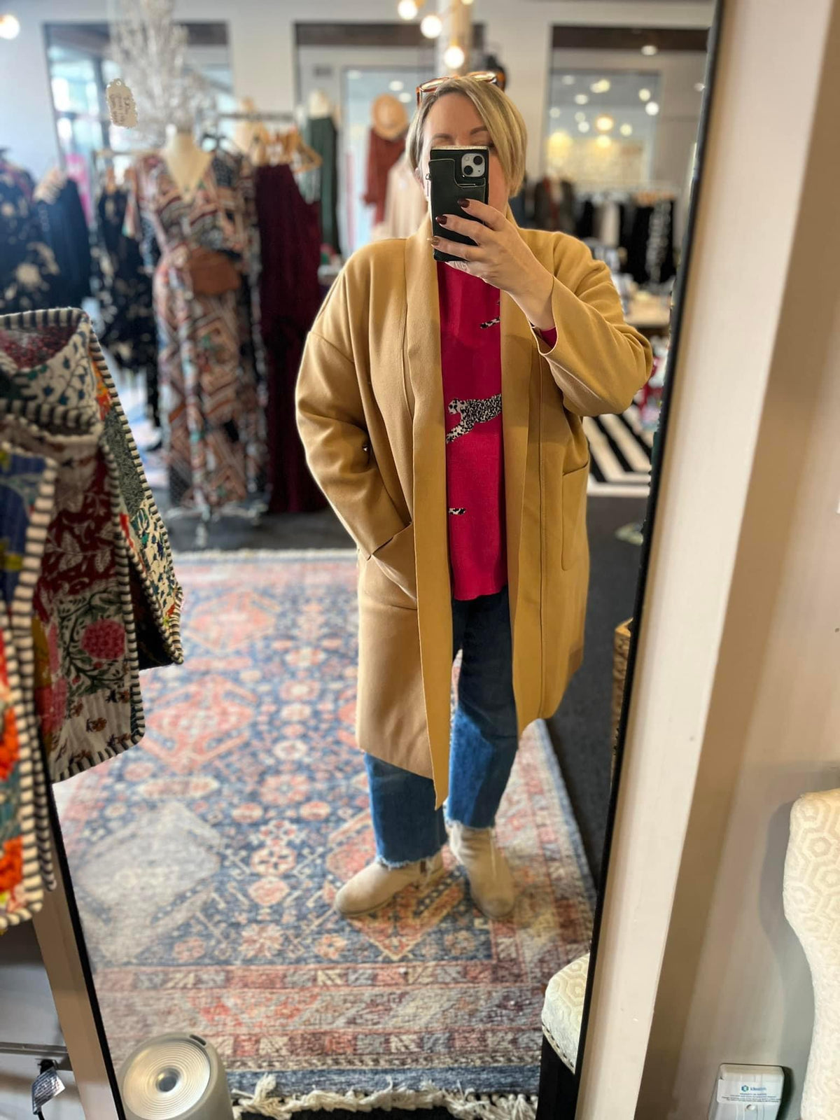 Open Front Felt Coat