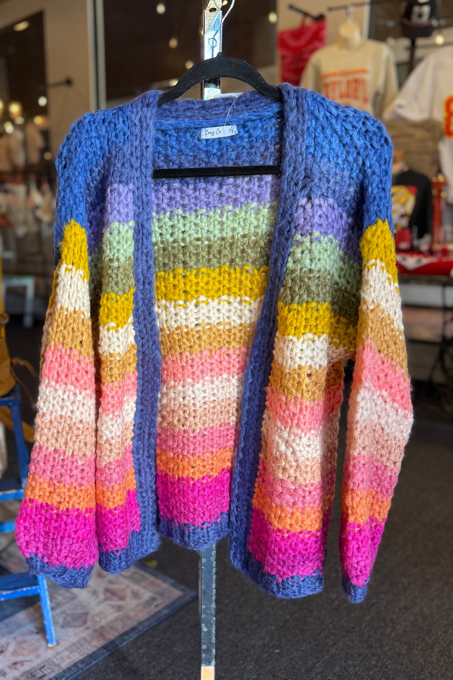 Multi Color Handmade Large Gauge Cardigan