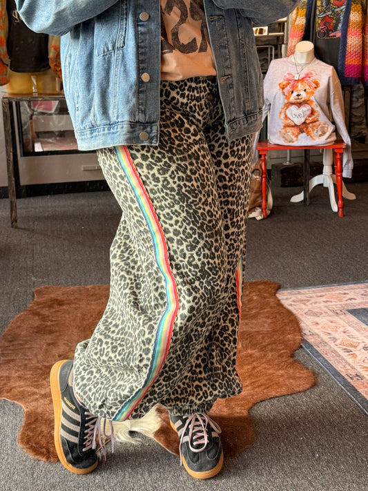 Leopard Strip Wide Leg