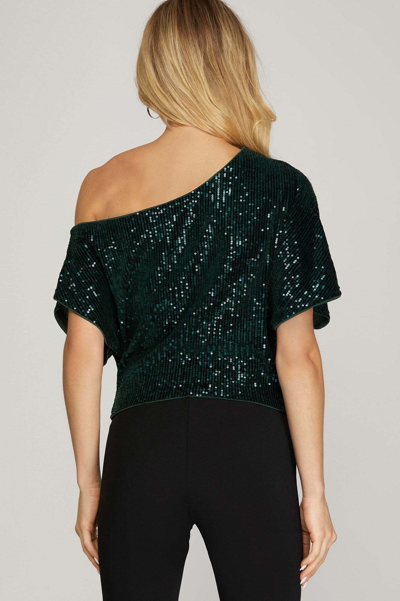 Asymmetrical Sequin Top