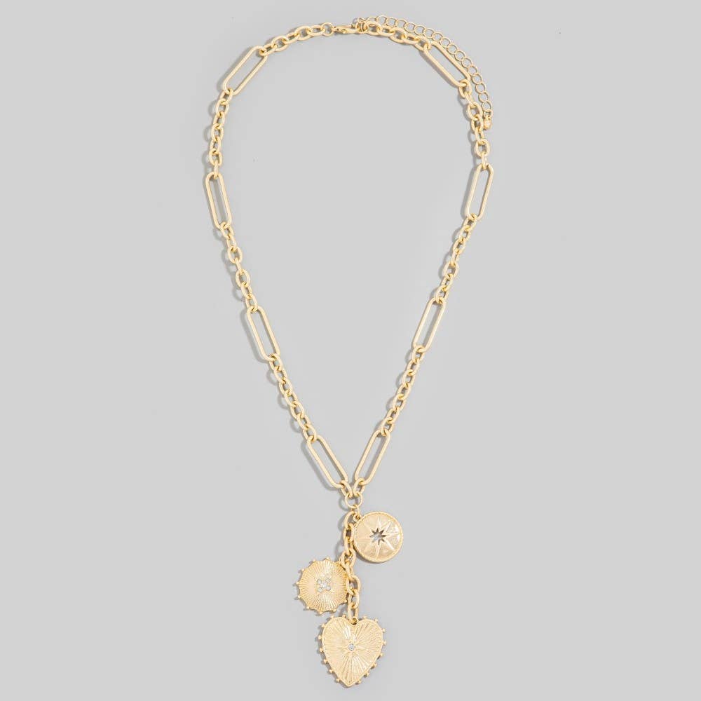 Heart & Coin Chain Necklace