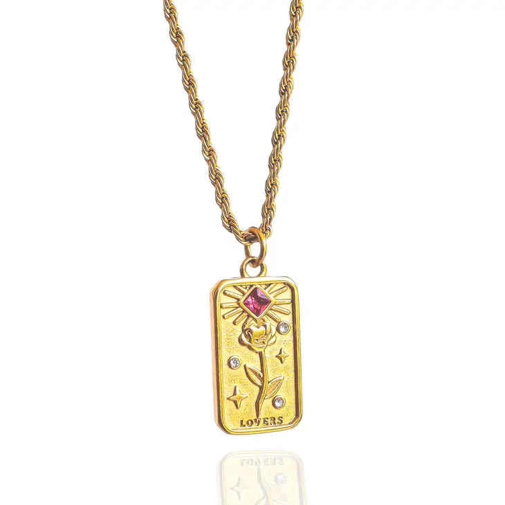 The Lovers' Tarot Card Necklace