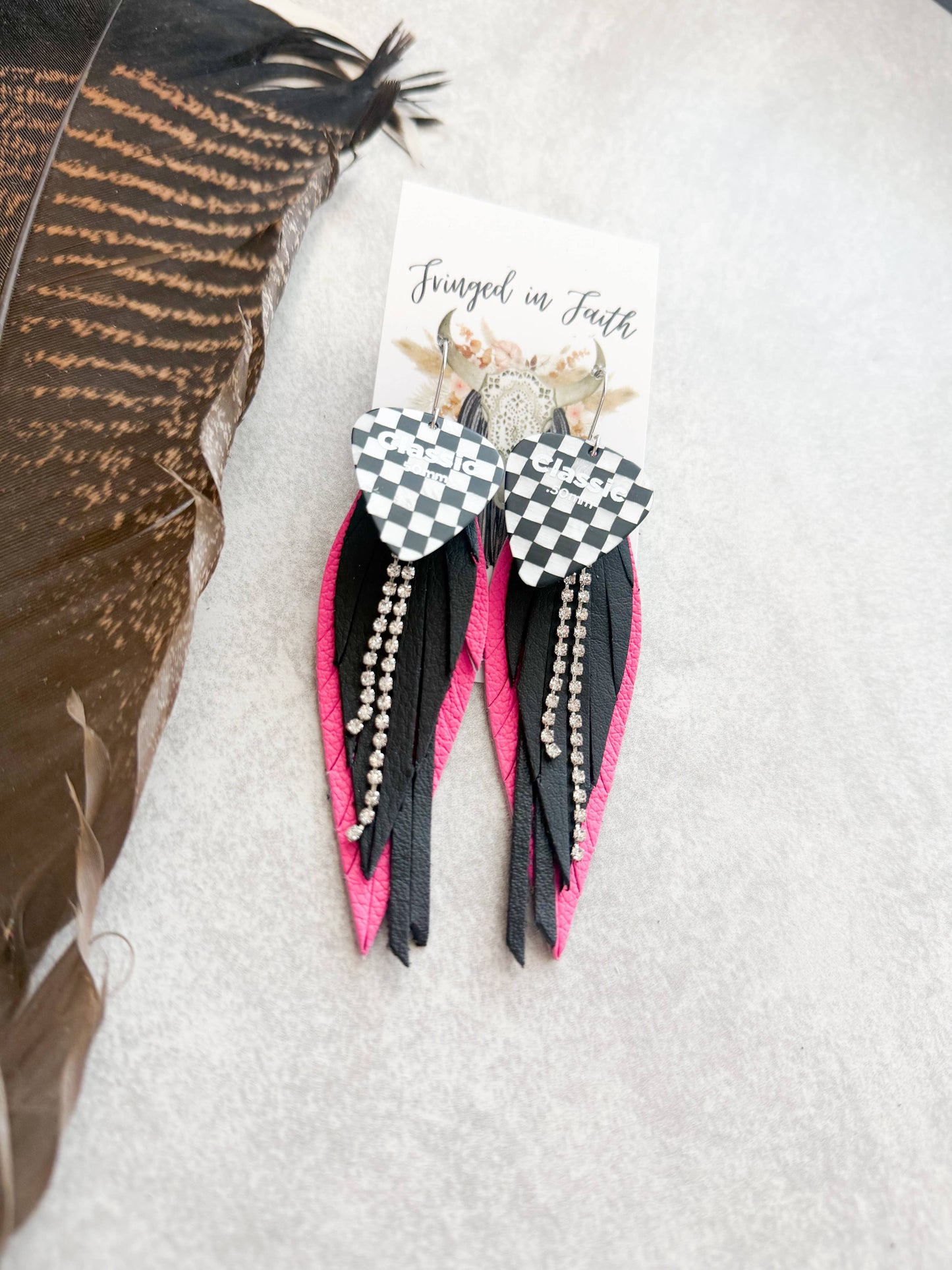 Checked Out Fringe | Hot Pink
