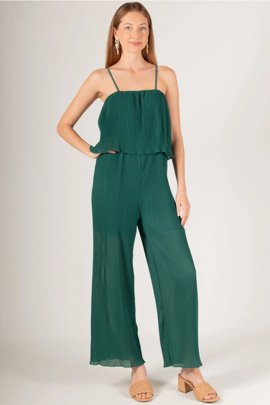 Pleated Cami Strap Jumpsuit