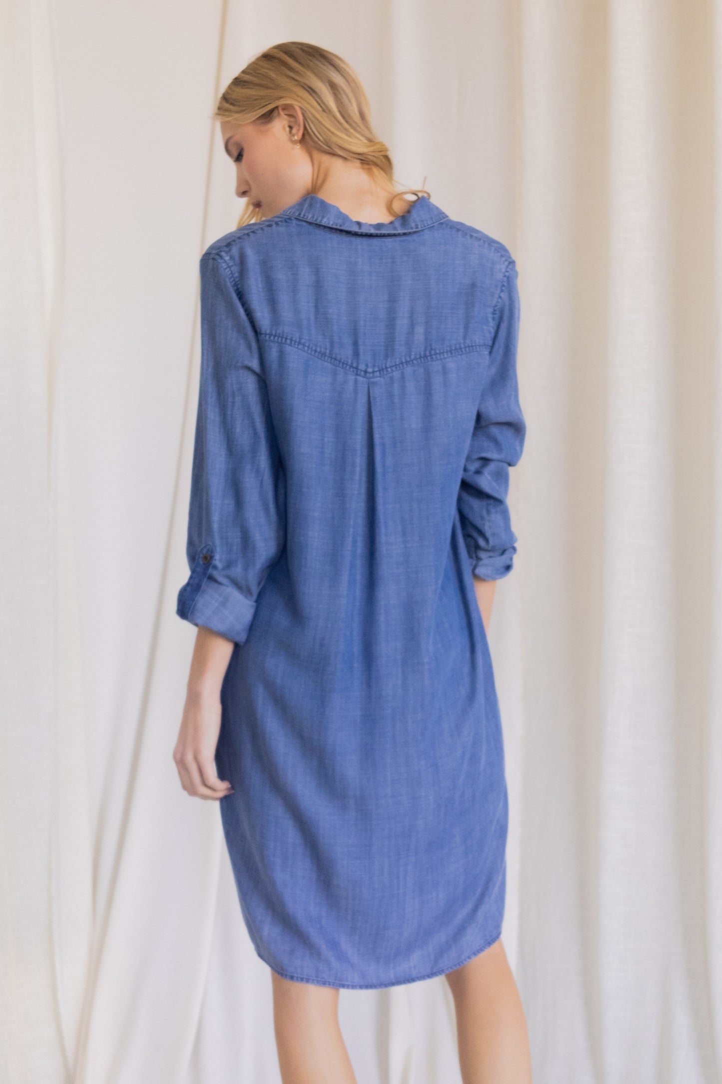 Tencel Dress w/ convertible sleeve