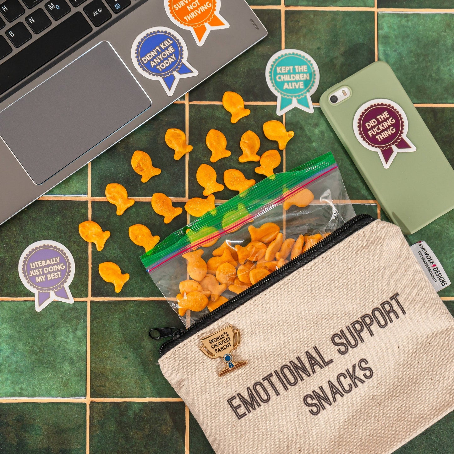 Pouch: Emotional Support Snacks — Fun Bag for Moms, Foodies