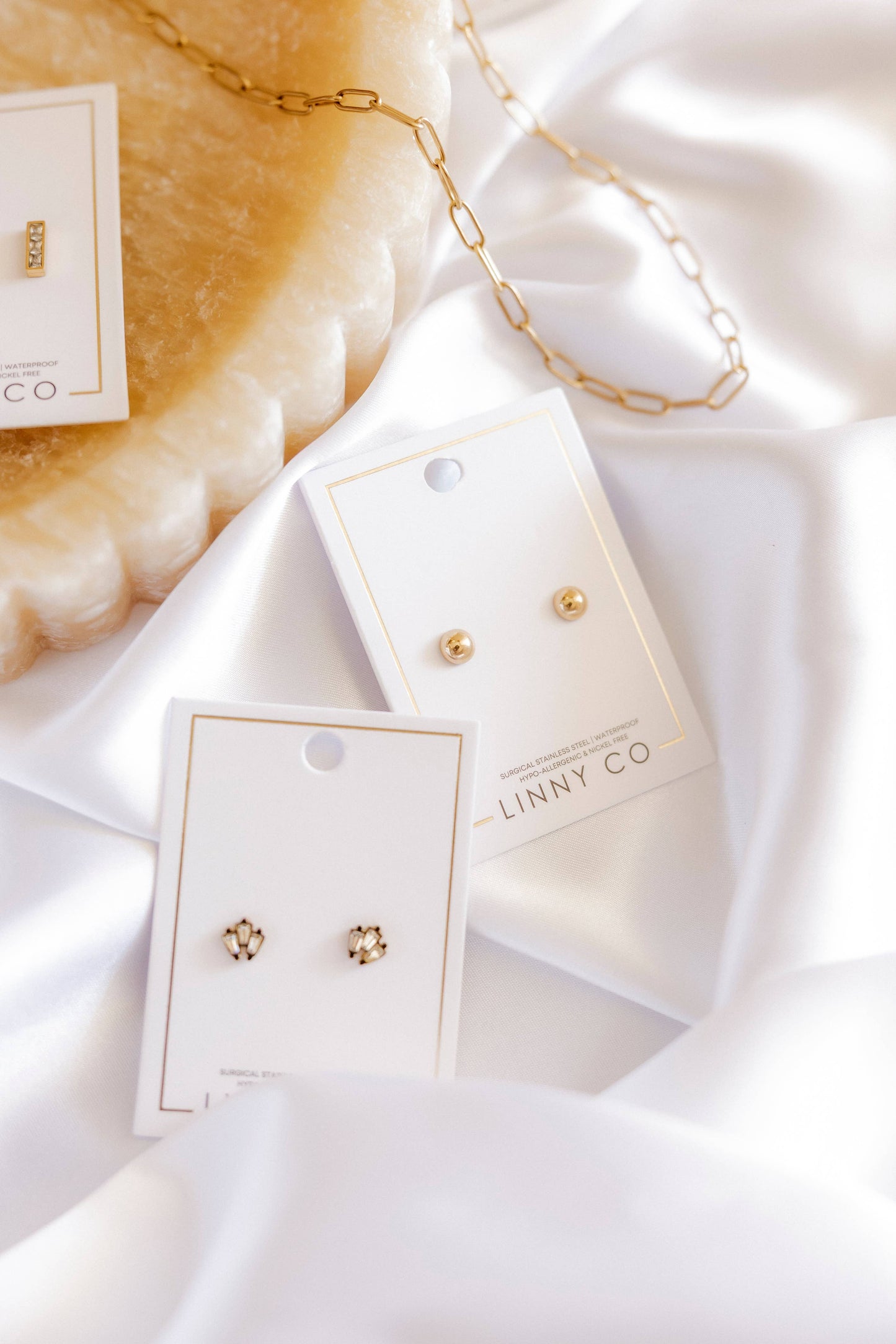 Screwback Stud Earrings - Demi Gold