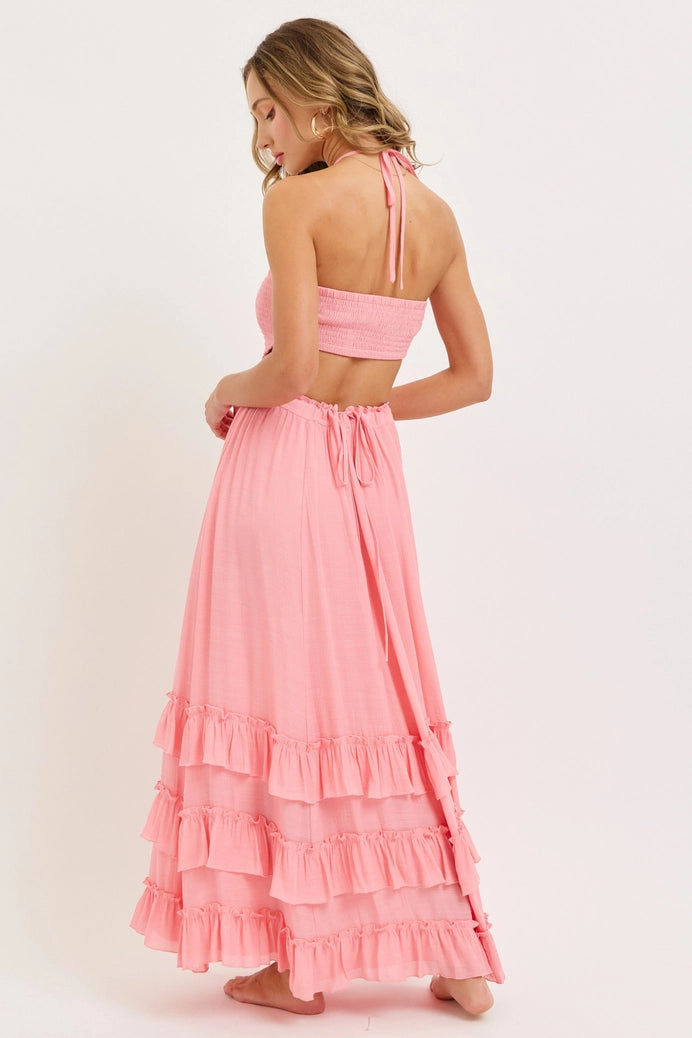 Halter Tiered Maxi Dress