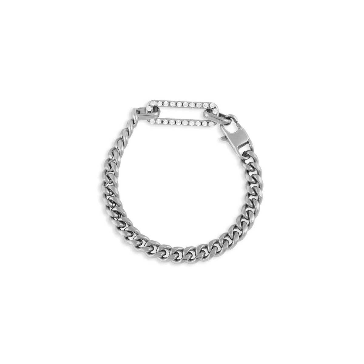 18K Gold PVD Stainless Steel Large Stone Carabiner Bracelet