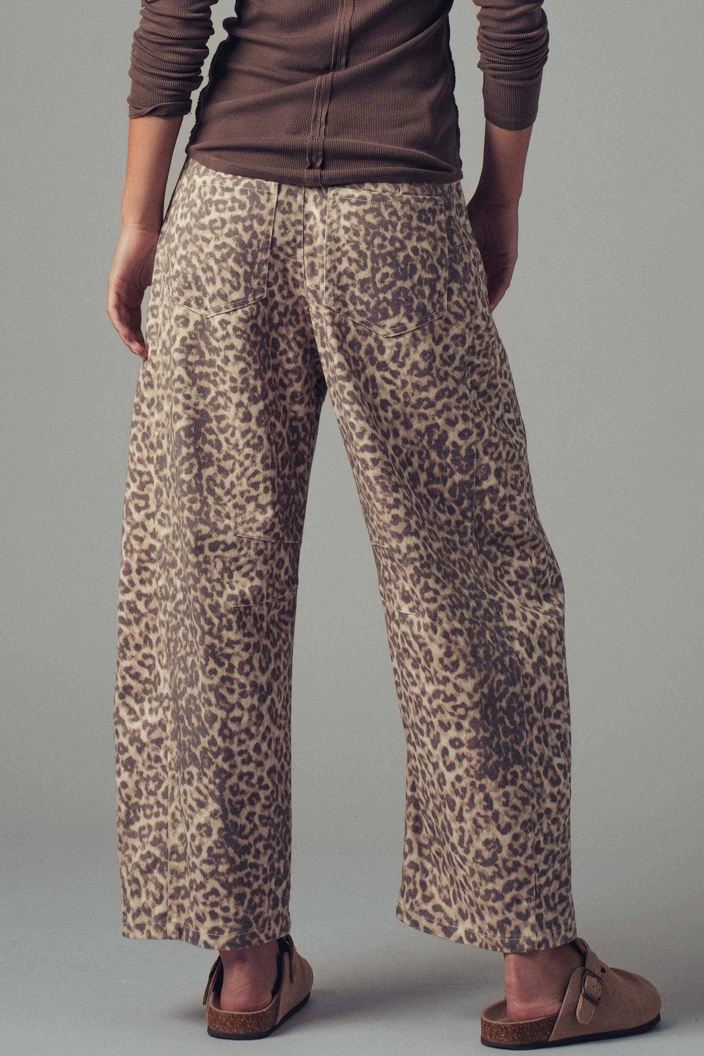 Leopard Print Wide Leg Camo Pants