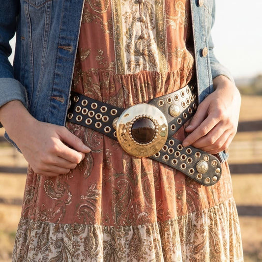 Studded Vegan Leather Belt