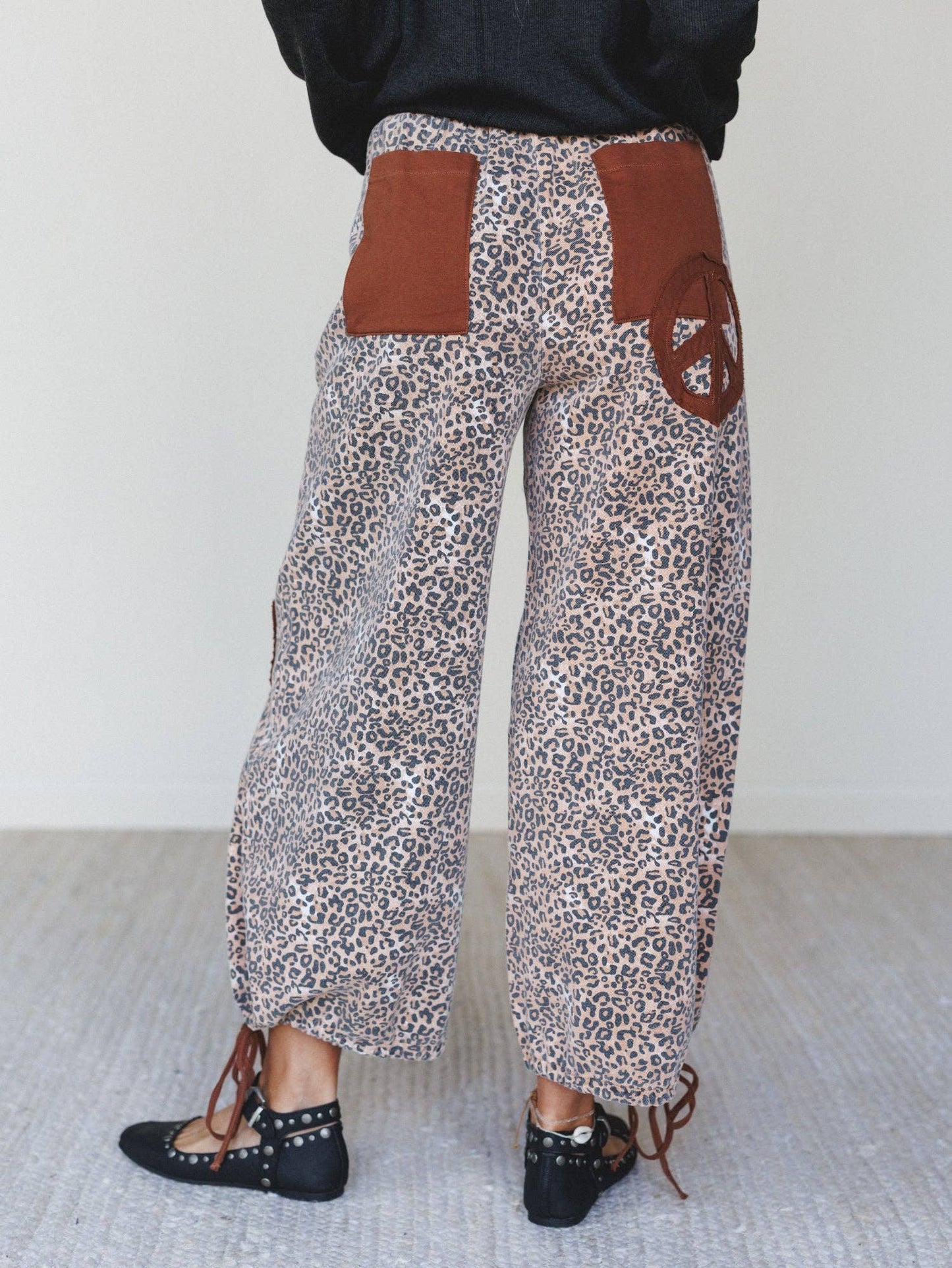 Laurel Lee Patchwork Pants - Taupe Leopard