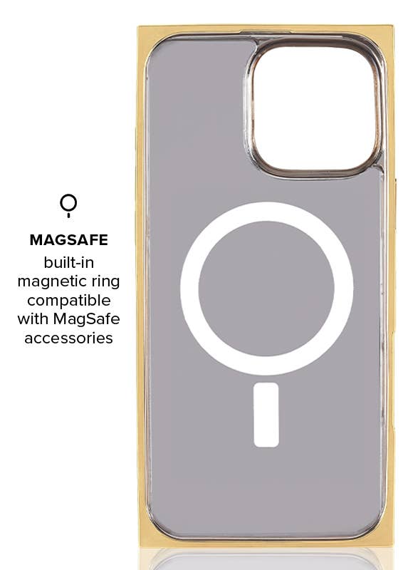 Gold Checkered Mother of Pearl MagSafe iPhone Case