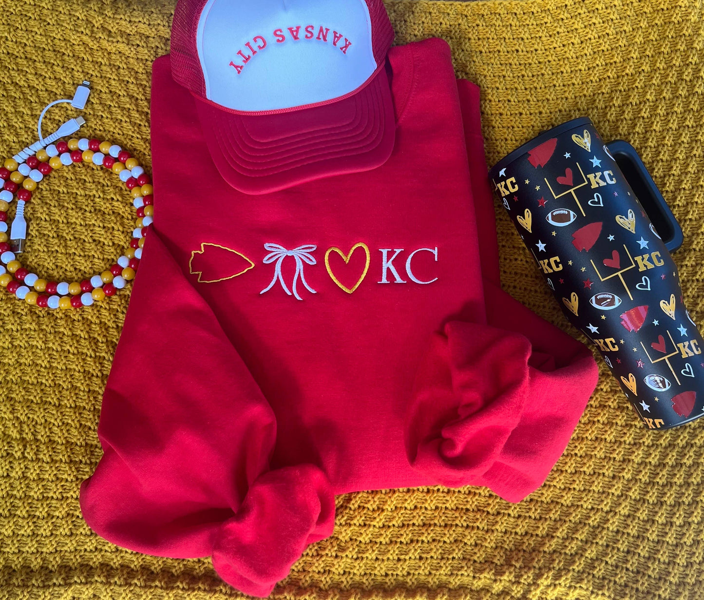 KC LINE Embroidered Crewneck Sweatshirt