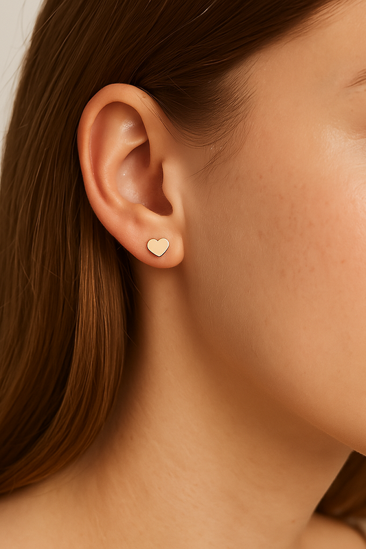 Heart Stud Earrings 18K Gold PVD Stainless Steel