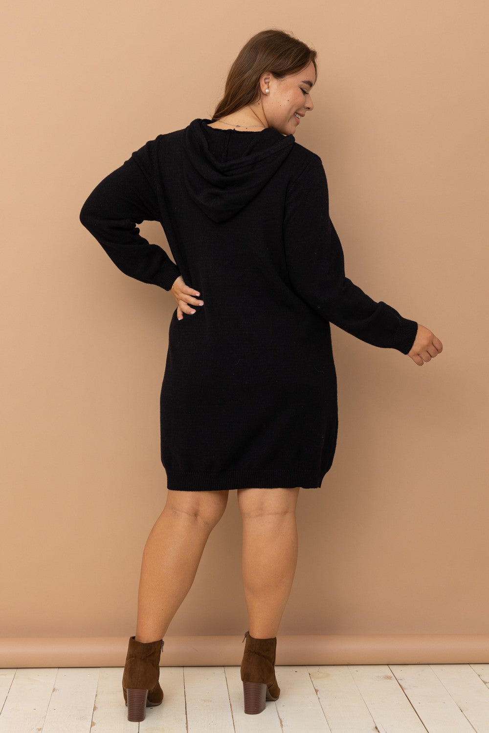 Hooded Sweater Dress PLUS