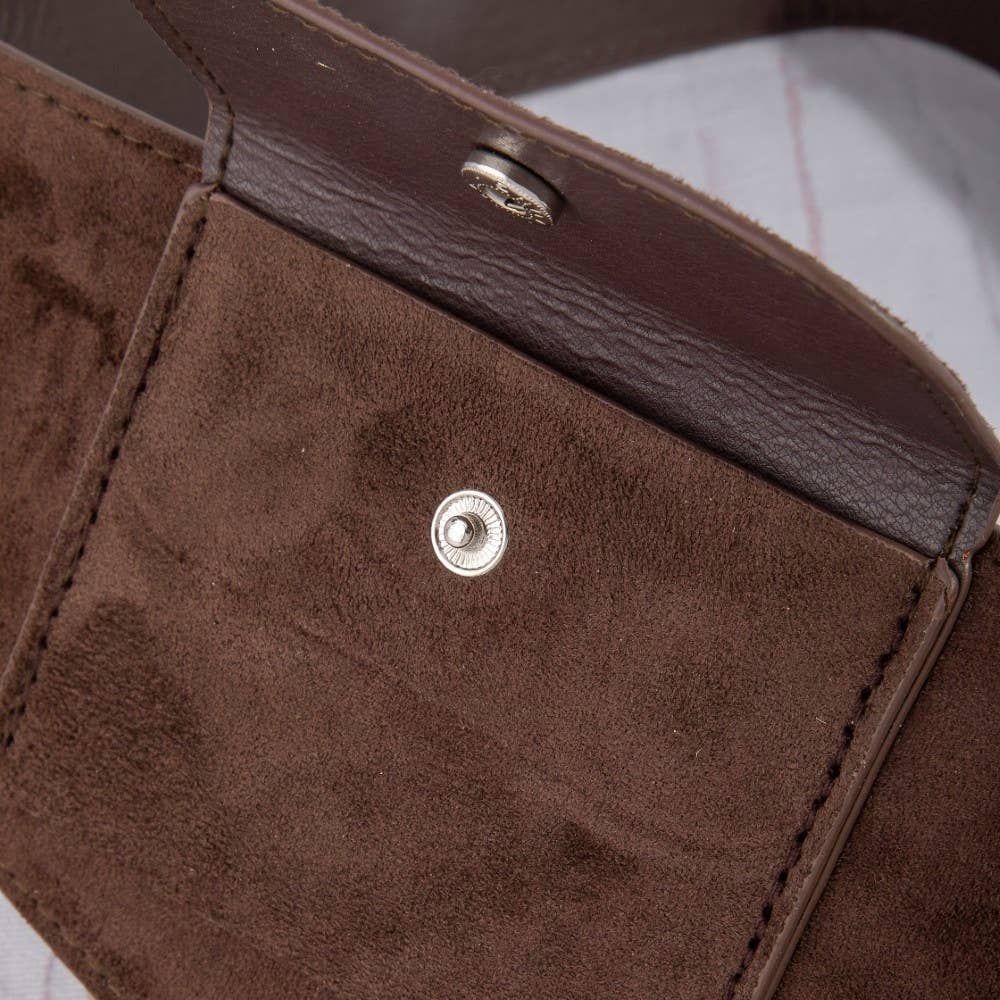 Wide Vegan Leather Front Snap Pocket Belt