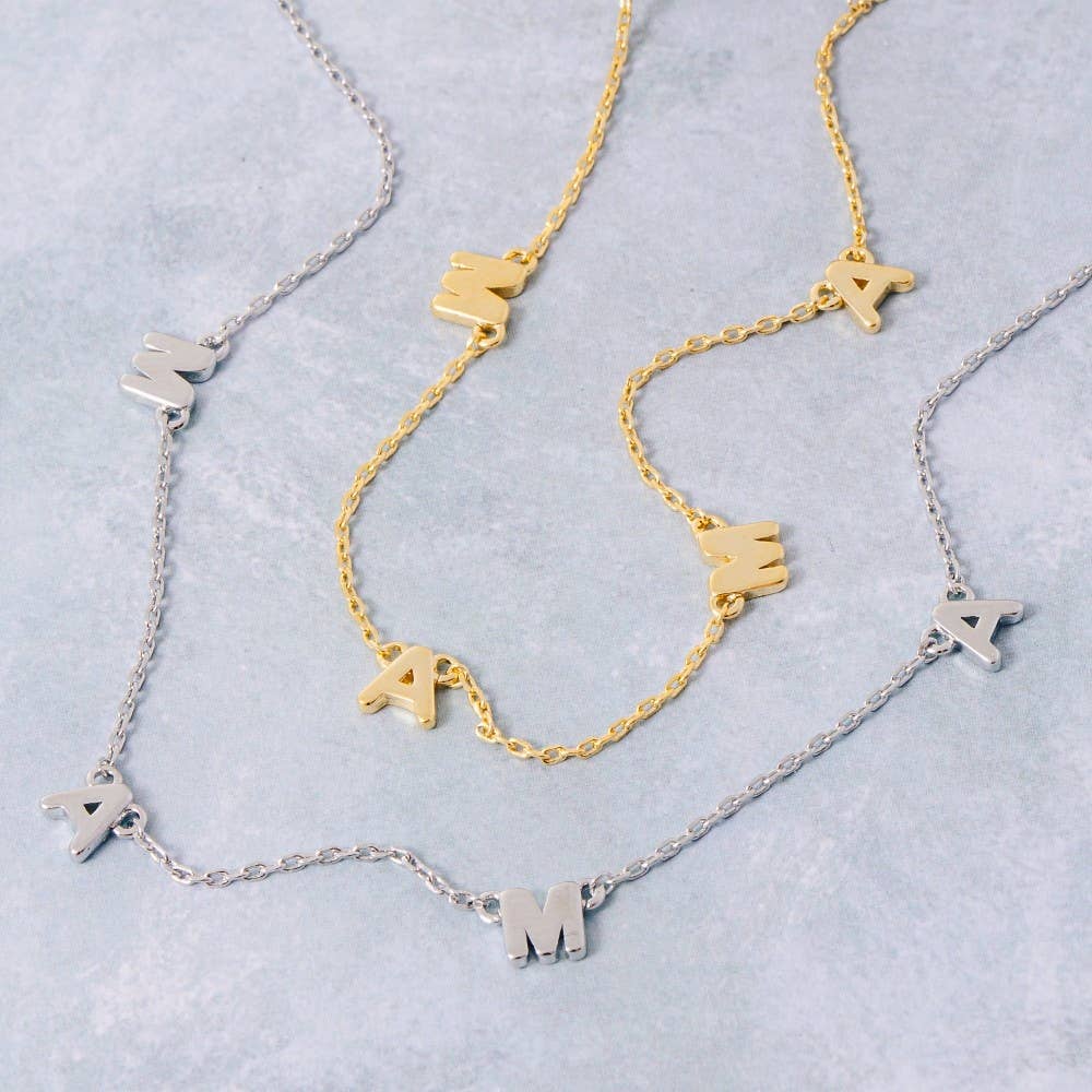 Dainty Mama Print Charm Necklace