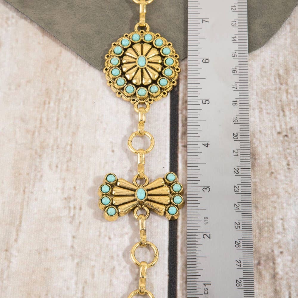 Stone Daisy Concho Chain Belt