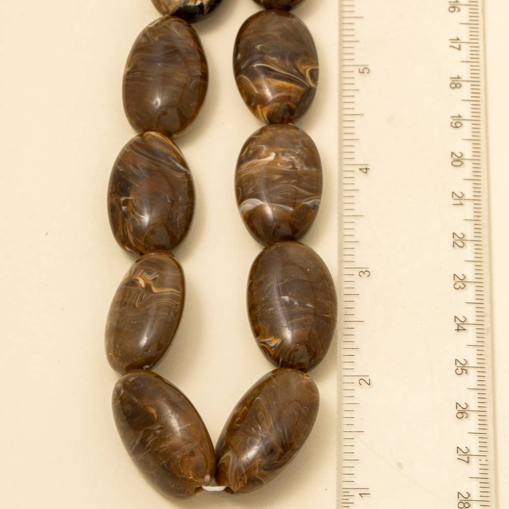 Large Oval Marble Resin Beads Necklace