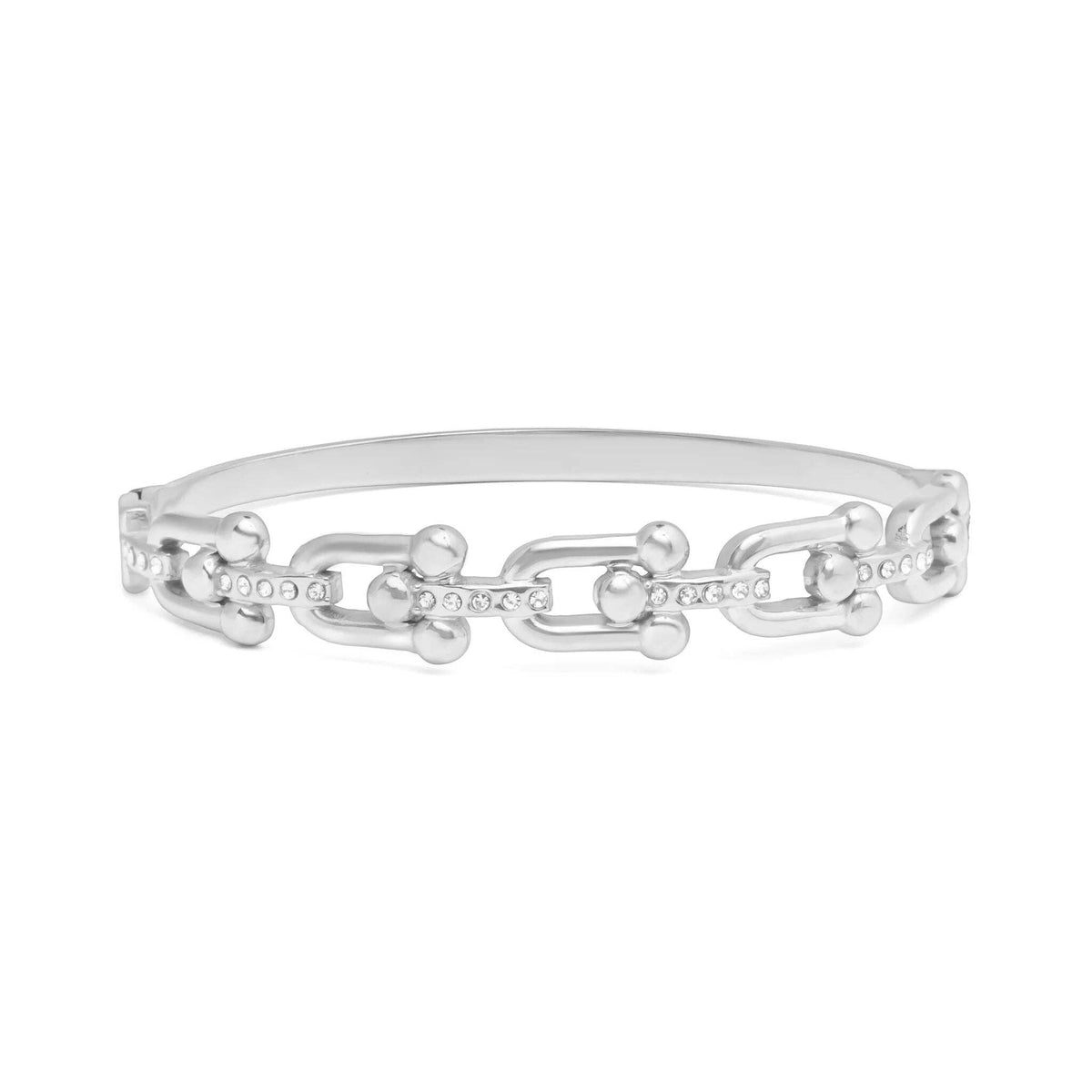 18K Gold PVD Stainless Steel Stone Hardware Bangle
