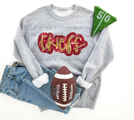 Chiefs Faux Sequins Crewneck