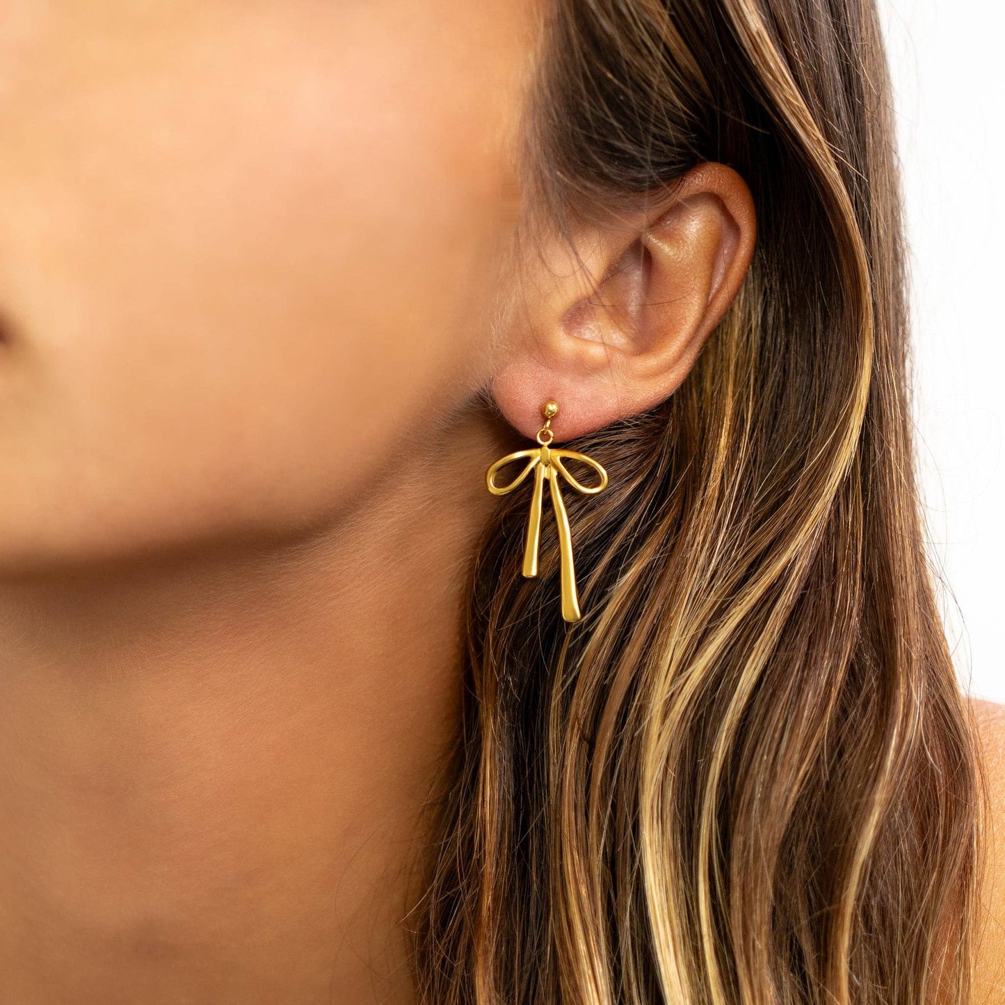 Ribbon Bow Earrings 18K Gold PVD Stainless Steel
