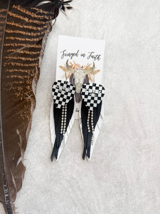 Checked Out Fringe | White