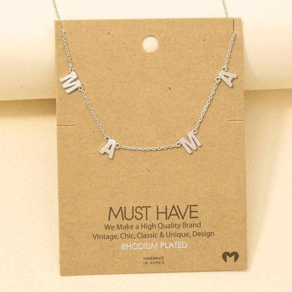 Gold Dipped Mama Station Charm Necklace