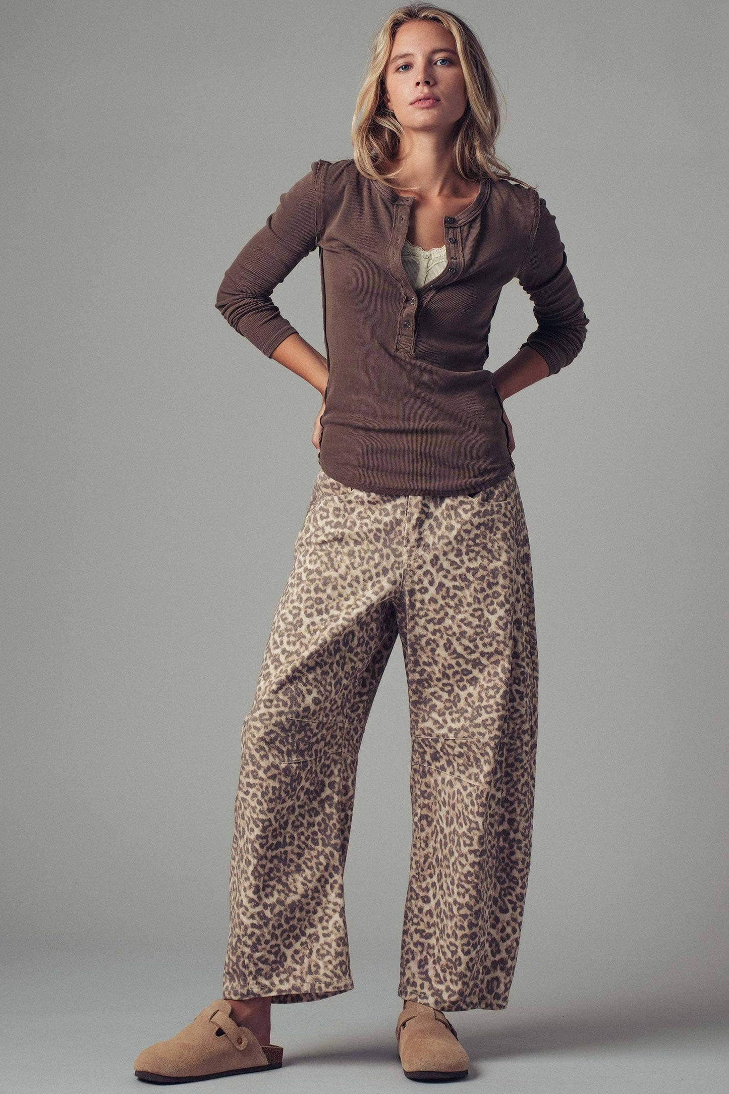 Leopard Print Wide Leg Camo Pants