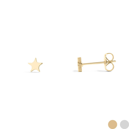 18K Gold PVD Stainless Steel Star Stud Earrings